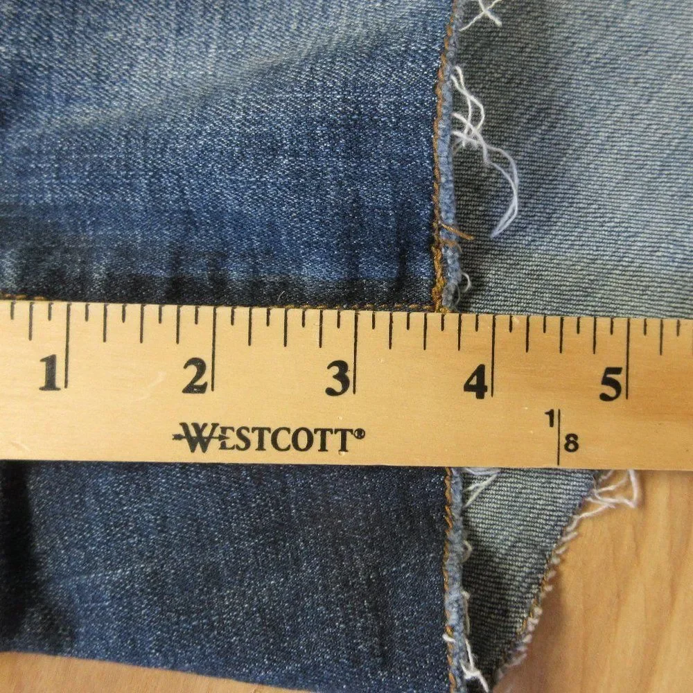 AMERICAN EAGLE Super Stretch‎ Jean Shorts Size 4 Frayed Raw Hem Blue Denim Jorts